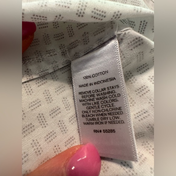 Express Large Mens 16-16 1/2 Fitted White Button Down Long Sleeve Shirt - Picture 9 of 12